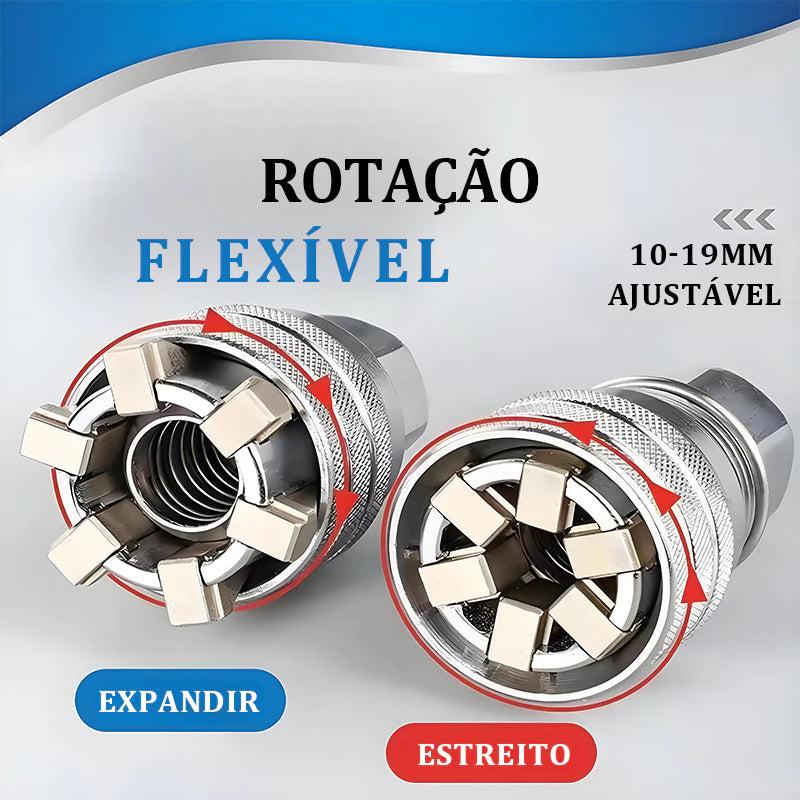 Kit com 2 Chave Multifuncional Ajustável – 10 a 19mm com Adaptador Universal
