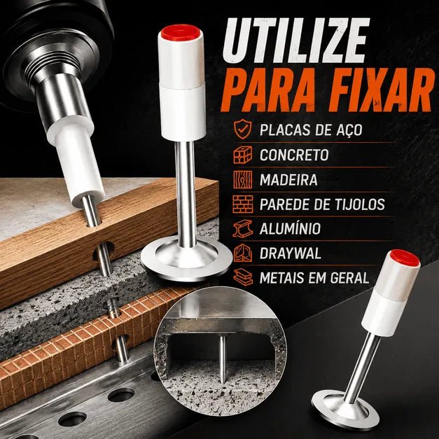 BrutoFix™ Pistola de Fixação Automática Kit Completo com Maleta + 100 Pregos para Concreto e Aço - AvexaBrutoFix™ Pistola de Fixação Automática Kit Completo com Maleta + 100 Pregos para Concreto e AçoAvexa