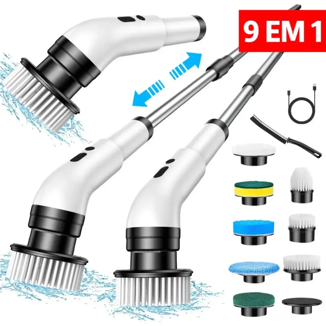 Escova Elétrica de Limpeza 9 em 1 com Cabo Extensor - AvexaEscova Elétrica de Limpeza 9 em 1 com Cabo ExtensorEscova Elétrica de Limpeza 9 em 1 RecarregávelAvexa