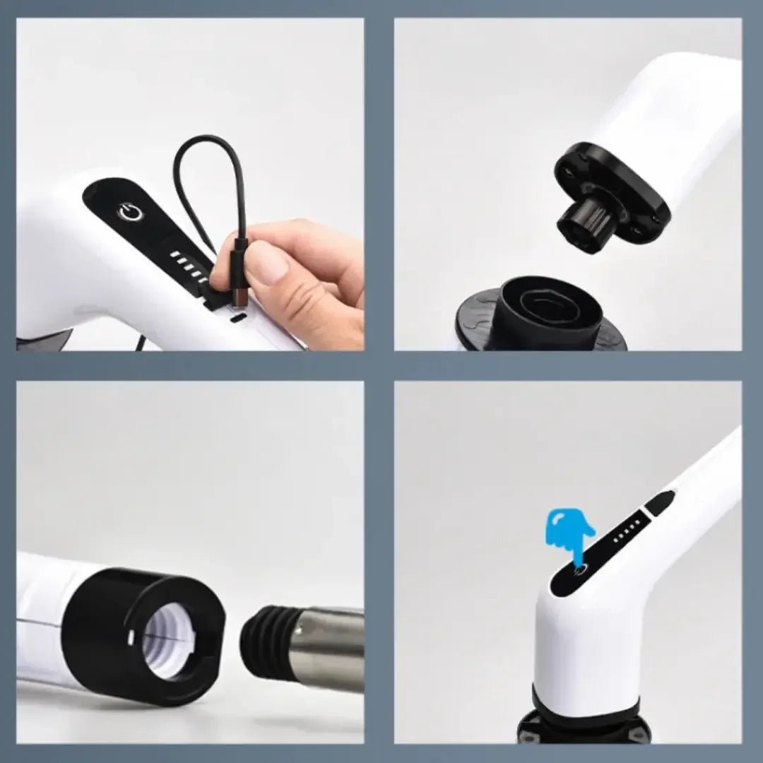 Escova Elétrica de Limpeza 9 em 1 com Cabo Extensor - AvexaEscova Elétrica de Limpeza 9 em 1 com Cabo ExtensorEscova Elétrica de Limpeza 9 em 1 RecarregávelAvexa