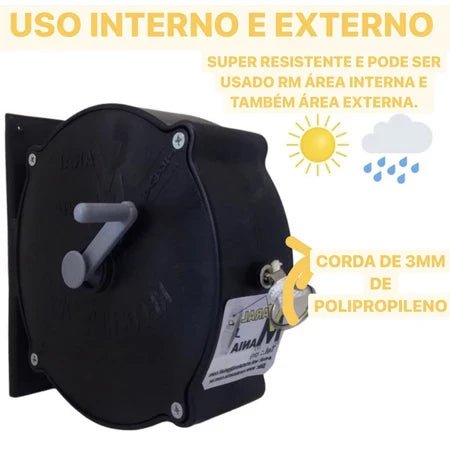 FlexLine - Varal de Parede Super Resistente Com 30 Metros e Corda Recolhível - Entrega Grátis - AvexaFlexLine - Varal de Parede Super Resistente Com 30 Metros e Corda Recolhível - Entrega GrátisAvexa