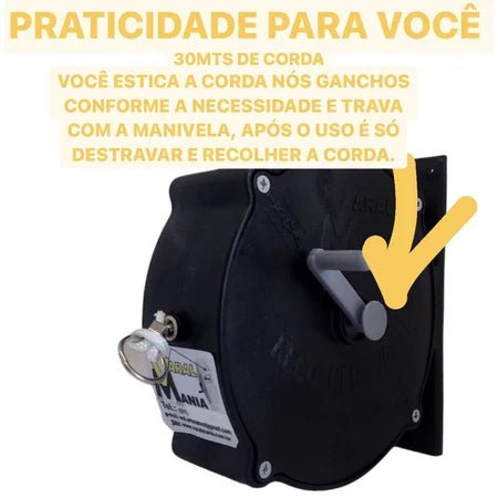 FlexLine - Varal de Parede Super Resistente Com 30 Metros e Corda Recolhível - Entrega Grátis - AvexaFlexLine - Varal de Parede Super Resistente Com 30 Metros e Corda Recolhível - Entrega GrátisAvexa