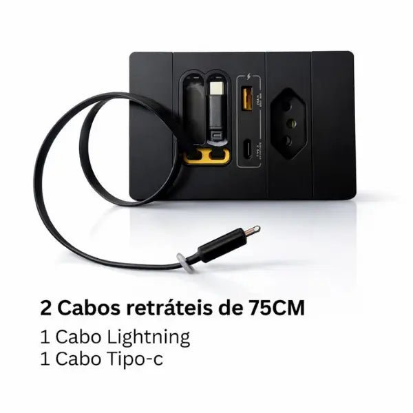 Kit 3 Tomada Inteligente Plugmax — tomada, USB, USB-C e 2 cabos retráteis numa peça só - AvexaKit 3 Tomada Inteligente Plugmax — tomada, USB, USB-C e 2 cabos retráteis numa peça sóAvexa
