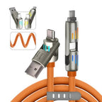 Kit com 2 Cabo 4 em 1 Carregador Universal USB Tipo-C + Lightning Super Rápido - AvexaKit com 2 Cabo 4 em 1 Carregador Universal USB Tipo-C + Lightning Super RápidoAvexa