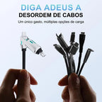 Kit com 2 Cabo 4 em 1 Carregador Universal USB Tipo-C + Lightning Super Rápido - AvexaKit com 2 Cabo 4 em 1 Carregador Universal USB Tipo-C + Lightning Super RápidoAvexa