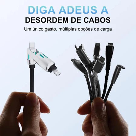 Kit com 2 Cabo 4 em 1 Carregador Universal USB Tipo-C + Lightning Super Rápido - AvexaKit com 2 Cabo 4 em 1 Carregador Universal USB Tipo-C + Lightning Super RápidoAvexa