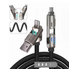 Kit com 2 Cabo 4 em 1 Carregador Universal USB Tipo-C + Lightning Super Rápido - AvexaKit com 2 Cabo 4 em 1 Carregador Universal USB Tipo-C + Lightning Super RápidoAvexa