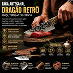 Kit com 2 Faca Artesanal Forjada Dragão Oriental Profissional Luxo Case em Aço Inoxidável Durável e Confortável para Cozinha Versátil - AvexaKit com 2 Faca Artesanal Forjada Dragão Oriental Profissional Luxo Case em Aço Inoxidável Durável e Confortável para Cozinha VersátilAvexa