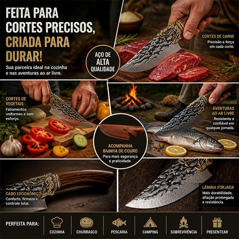 Kit com 2 Faca Artesanal Forjada Dragão Oriental Profissional Luxo Case em Aço Inoxidável Durável e Confortável para Cozinha Versátil - AvexaKit com 2 Faca Artesanal Forjada Dragão Oriental Profissional Luxo Case em Aço Inoxidável Durável e Confortável para Cozinha VersátilAvexa