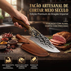 Kit com 2 Faca Artesanal Forjada Dragão Oriental Profissional Luxo Case em Aço Inoxidável Durável e Confortável para Cozinha Versátil - AvexaKit com 2 Faca Artesanal Forjada Dragão Oriental Profissional Luxo Case em Aço Inoxidável Durável e Confortável para Cozinha VersátilAvexa