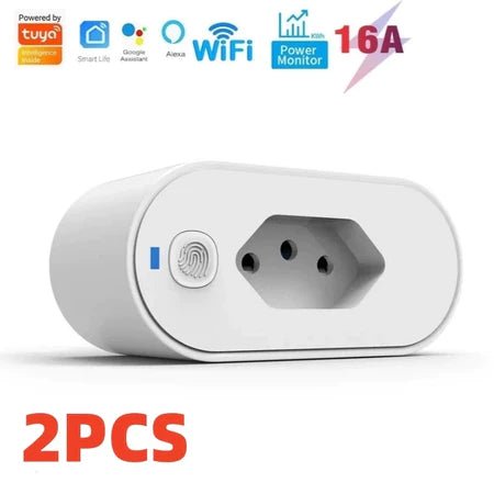 KIT Com 2 SMART PLUG-Adaptador de soquete Wi-Fi Tuya Smart Life App Control Alexa Google Home Adaptador de soquete 16A - AvexaKIT Com 2 SMART PLUG-Adaptador de soquete Wi-Fi Tuya Smart Life App Control Alexa Google Home Adaptador de soquete 16AAvexa