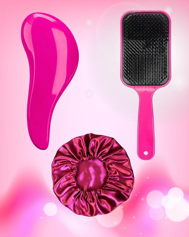 Kit Diva 3 em 1 | Escova Mágica + Touca de Cetim + Raquete Flex | Cabelos Sem Frizz + Brinde - AvexaKit Diva 3 em 1 | Escova Mágica + Touca de Cetim + Raquete Flex | Cabelos Sem Frizz + BrindeAvexa