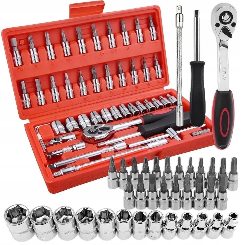 Kit Ferramentas Completo de 46 Peças de Aço com Maleta - AvexaKit Ferramentas Completo de 46 Peças de Aço com MaletaKit Ferramentas Completo de 46 Peças de Aço com MaletaAvexa