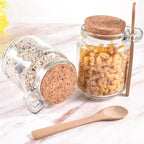 Kit Potes de Vidro 240ml com Tampa Rolha e Colher de Bambu - Entrega Grátis - AvexaKit Potes de Vidro 240ml com Tampa Rolha e Colher de Bambu - Entrega GrátisAvexa
