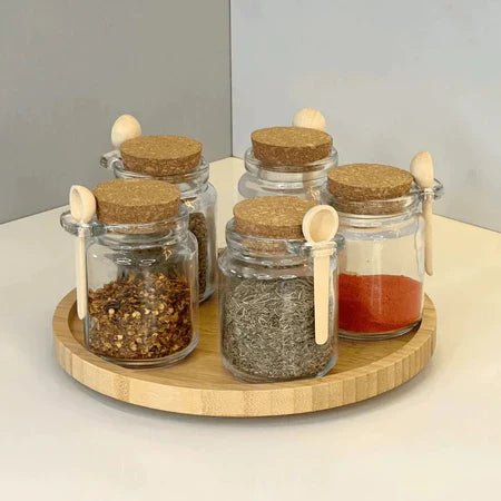 Kit Potes de Vidro 240ml com Tampa Rolha e Colher de Bambu - Entrega Grátis - AvexaKit Potes de Vidro 240ml com Tampa Rolha e Colher de Bambu - Entrega GrátisAvexa