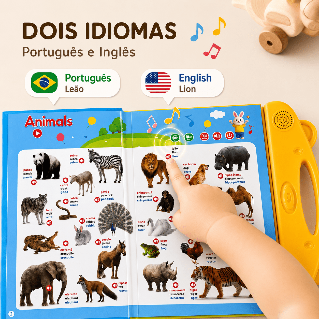 Livro Infantil Bilíngue Português e Inglês Interativo com Lousa Mágica Reutilizável - AvexaLivro Infantil Bilíngue Português e Inglês Interativo com Lousa Mágica ReutilizávelAvexa