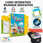 Livro Infantil Bilíngue Português e Inglês Interativo com Lousa Mágica Reutilizável - AvexaLivro Infantil Bilíngue Português e Inglês Interativo com Lousa Mágica ReutilizávelAvexa
