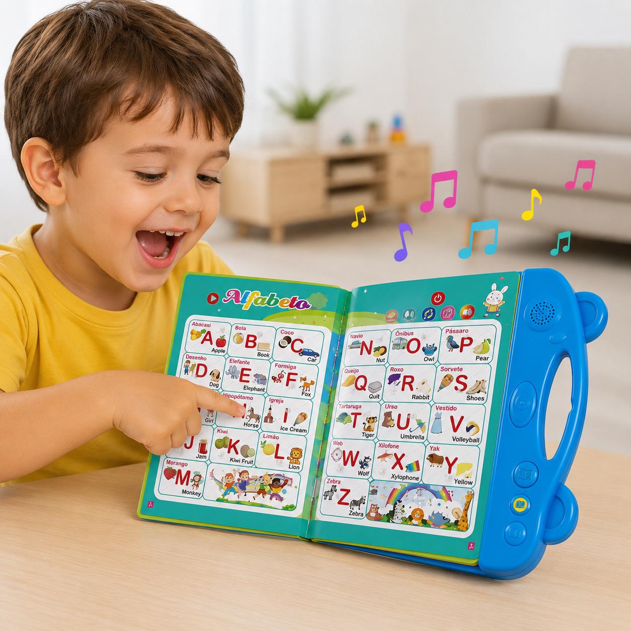Livro Infantil Bilíngue Português e Inglês Interativo com Lousa Mágica Reutilizável - AvexaLivro Infantil Bilíngue Português e Inglês Interativo com Lousa Mágica ReutilizávelAvexa