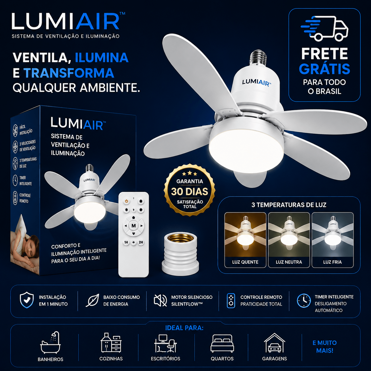 LumiAir™ Ventilador Inteligente de Teto com Led - AvexaLumiAir™ Ventilador Inteligente de Teto com Ledventilador de teto com ledAvexa
