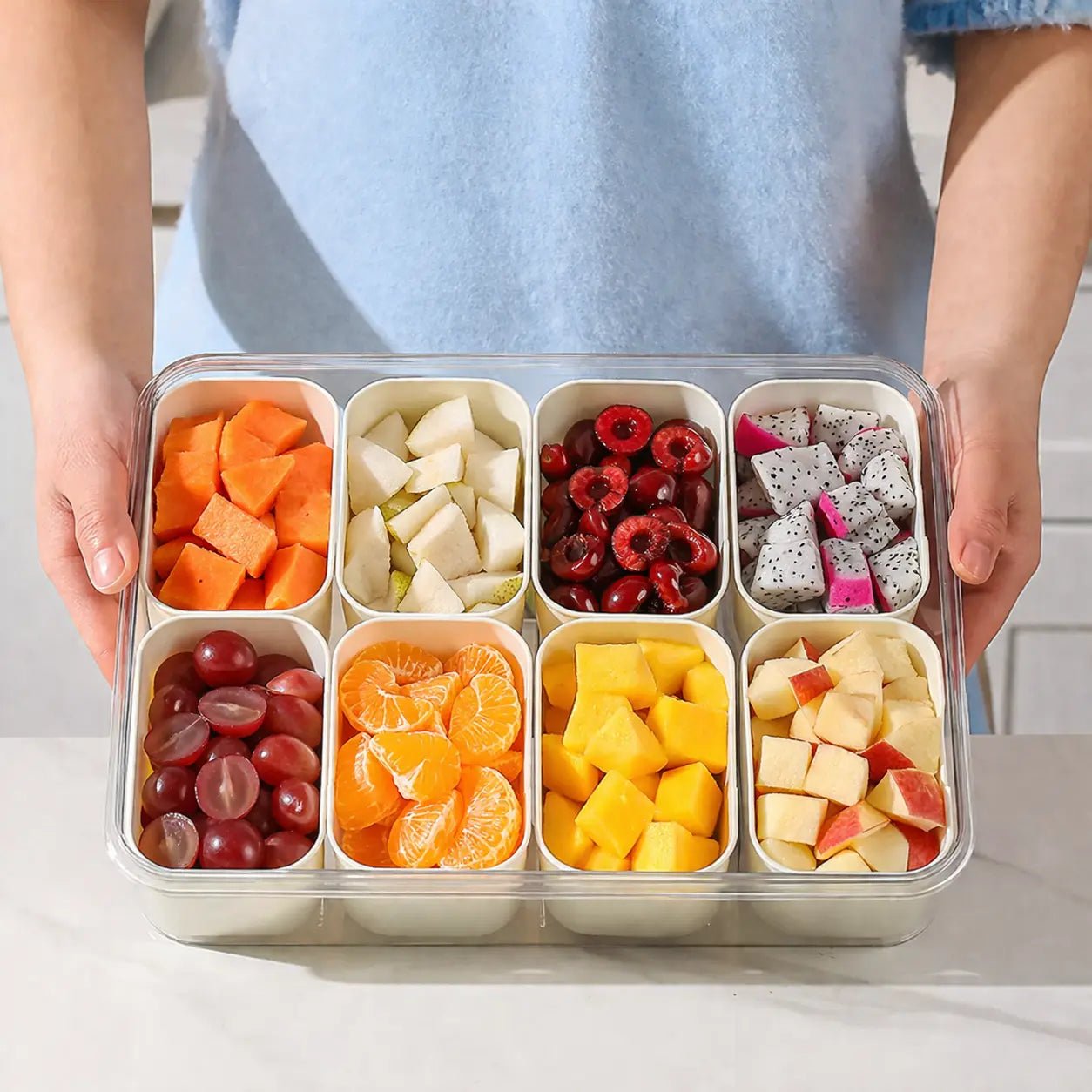 Organizador de Alimentos 8 Divisórias - Compre 1 Leve 2 - Frutas, Legumes e Petiscos - AvexaOrganizador de Alimentos 8 Divisórias - Compre 1 Leve 2 - Frutas, Legumes e PetiscosAvexa