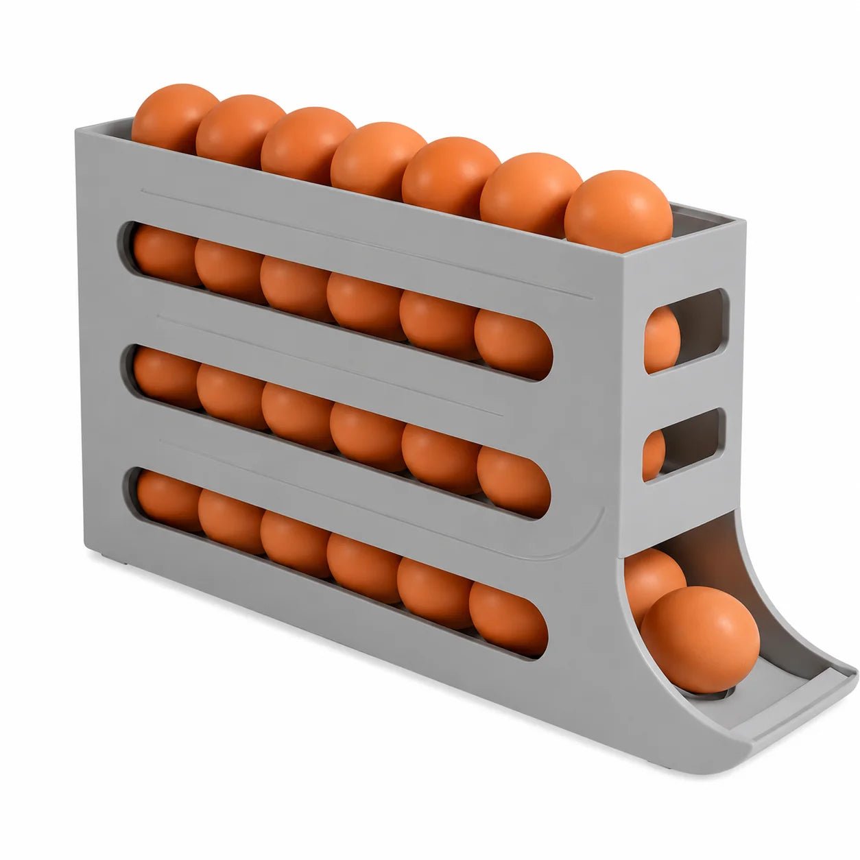 Organizador de Ovos EggSmart com Deslizamento Automático - AvexaOrganizador de Ovos EggSmart com Deslizamento AutomáticoSuporte Deslizante de Ovos AutomáticoAvexa