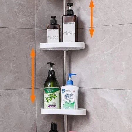 PratFix - Organizador de Canto Para Banheiro com 4 Prateleiras Ajustáveis de Fácil Instalação Sem Furos - Entrega Grátis - AvexaPratFix - Organizador de Canto Para Banheiro com 4 Prateleiras Ajustáveis de Fácil Instalação Sem Furos - Entrega GrátisAvexa