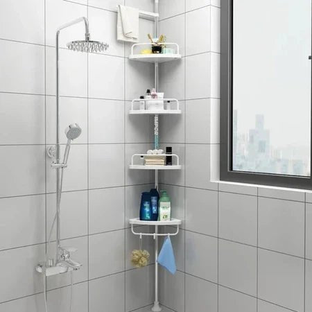 PratFix - Organizador de Canto Para Banheiro com 4 Prateleiras Ajustáveis de Fácil Instalação Sem Furos - Entrega Grátis - AvexaPratFix - Organizador de Canto Para Banheiro com 4 Prateleiras Ajustáveis de Fácil Instalação Sem Furos - Entrega GrátisAvexa