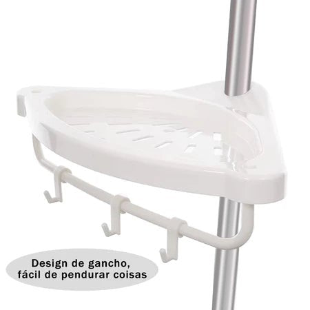 PratFix - Organizador de Canto Para Banheiro com 4 Prateleiras Ajustáveis de Fácil Instalação Sem Furos - Entrega Grátis - AvexaPratFix - Organizador de Canto Para Banheiro com 4 Prateleiras Ajustáveis de Fácil Instalação Sem Furos - Entrega GrátisAvexa