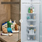 PratFix - Organizador de Canto Para Banheiro com 4 Prateleiras Ajustáveis de Fácil Instalação Sem Furos - Entrega Grátis - AvexaPratFix - Organizador de Canto Para Banheiro com 4 Prateleiras Ajustáveis de Fácil Instalação Sem Furos - Entrega GrátisAvexa