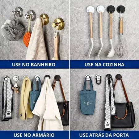 PraticFix - Gancho De Ventosa De Aço Inoxidável Super Resistente Com Instalação Sem Perfuração - Entrega Grátis - AvexaPraticFix - Gancho De Ventosa De Aço Inoxidável Super Resistente Com Instalação Sem Perfuração - Entrega GrátisAvexa