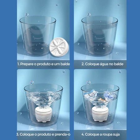 SplashClean - Mini Máquina de Lavar Roupas Panos Toalhas no Balde Portátil e Recarregável - Entrega Grátis - AvexaSplashClean - Mini Máquina de Lavar Roupas Panos Toalhas no Balde Portátil e Recarregável - Entrega GrátisAvexa