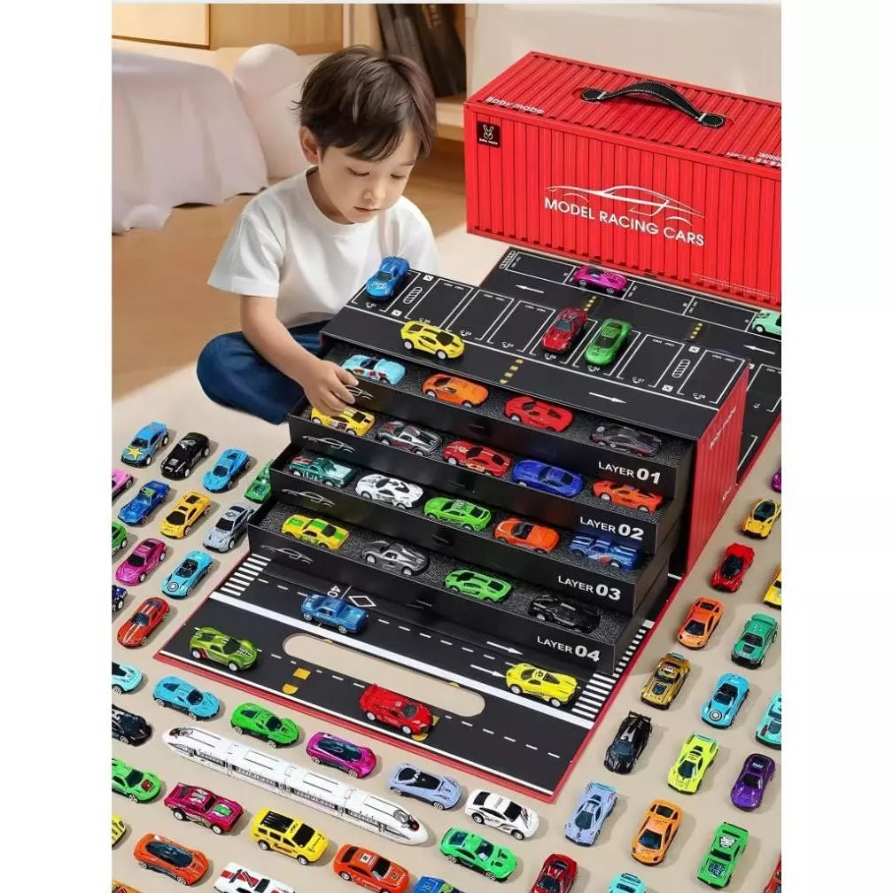 Super Kit 48 Carrinhos de Fricção + Pista 🚗 | Presente para Menino | Container Colecionável - AvexaSuper Kit 48 Carrinhos de Fricção + Pista 🚗 | Presente para Menino | Container ColecionávelAvexa