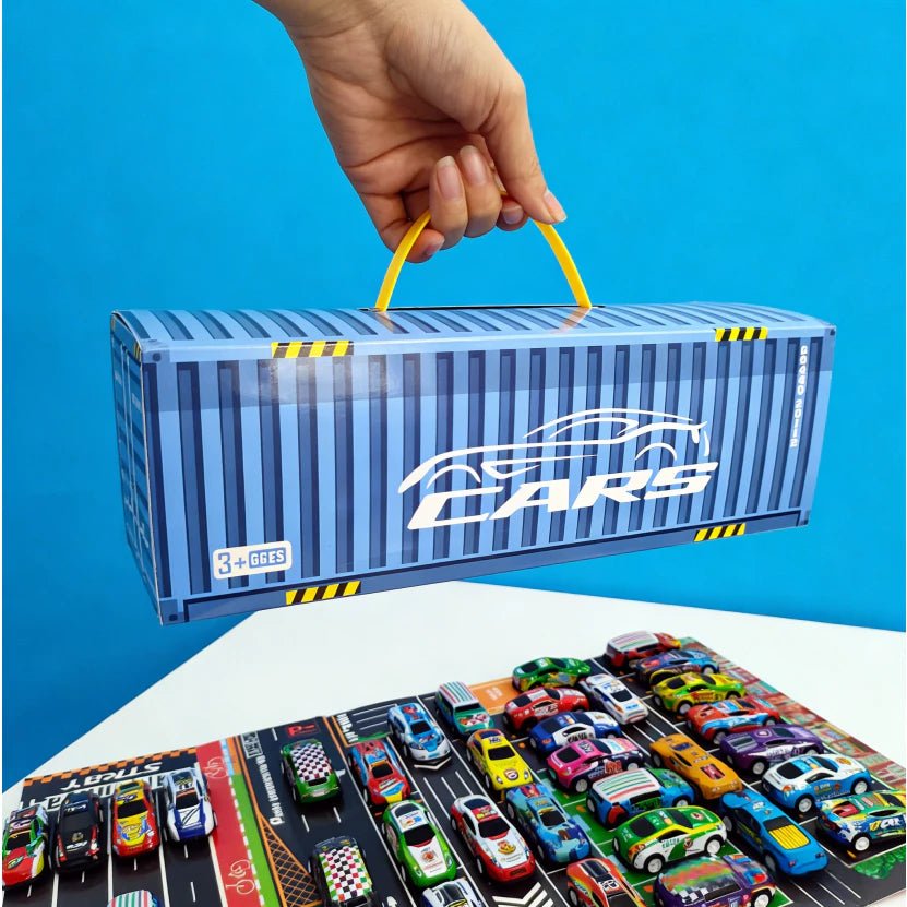 Super Kit 48 Carrinhos de Fricção + Pista 🚗 | Presente para Menino | Container Colecionável - AvexaSuper Kit 48 Carrinhos de Fricção + Pista 🚗 | Presente para Menino | Container ColecionávelAvexa