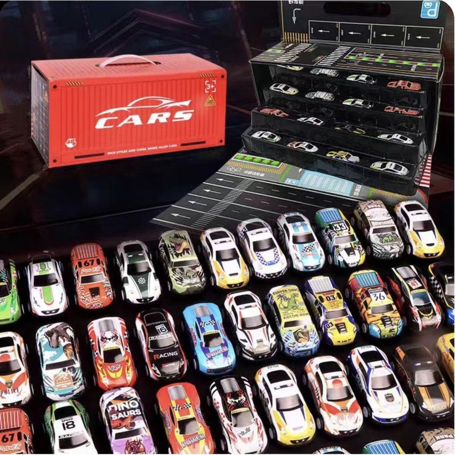 Super Kit 48 Carrinhos de Fricção + Pista 🚗 | Presente para Menino | Container Colecionável - AvexaSuper Kit 48 Carrinhos de Fricção + Pista 🚗 | Presente para Menino | Container ColecionávelAvexa