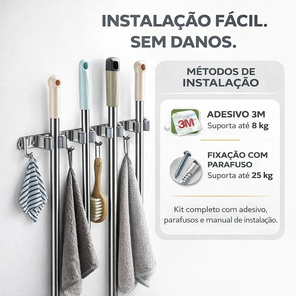 UltraGrip Inox - Suporte para Vassouras e Rodos - Compre 1 Leve 2 - AvexaUltraGrip Inox - Suporte para Vassouras e Rodos - Compre 1 Leve 2Avexa