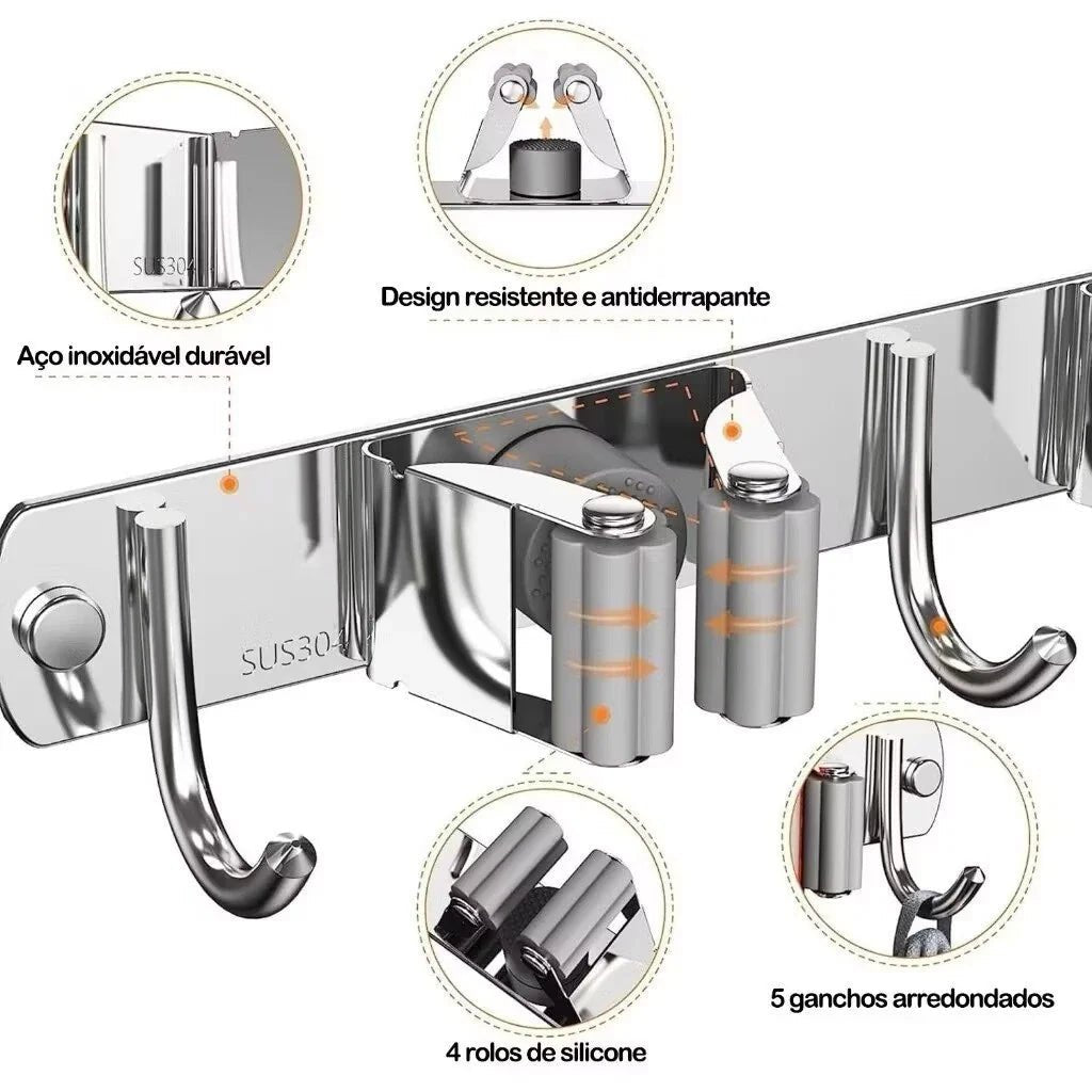 UltraGrip Inox - Suporte para Vassouras e Rodos - Compre 1 Leve 2 - AvexaUltraGrip Inox - Suporte para Vassouras e Rodos - Compre 1 Leve 2Avexa